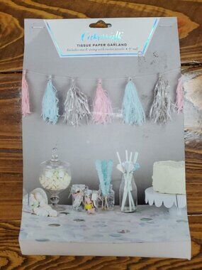 Cakewalk Tissue Paper Garland baby shower, birthday, gender reveal party 8ft